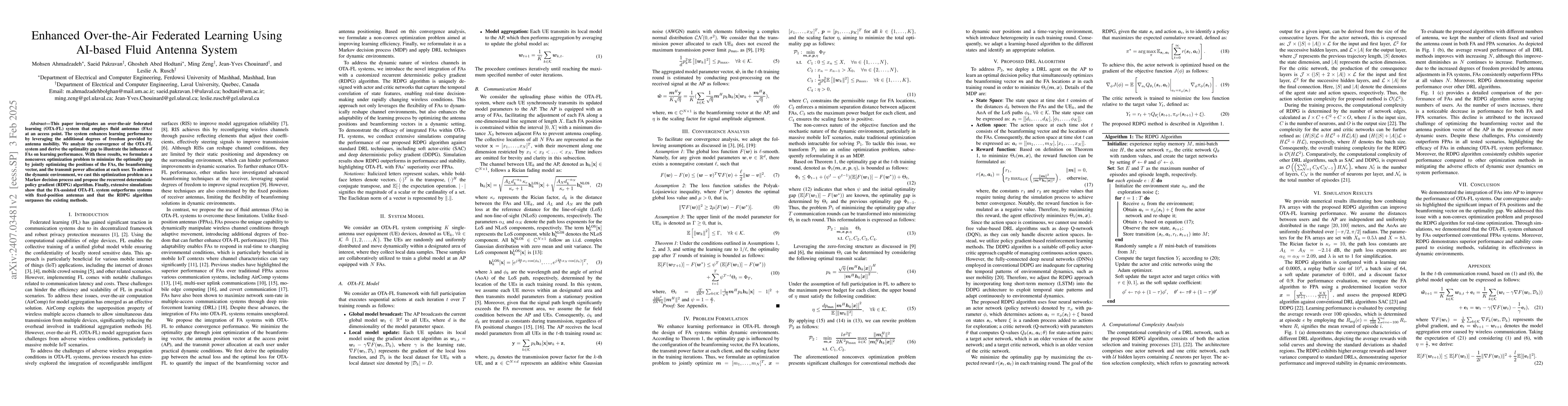 Thumbnail for Enhancement of Over-the-Air Federated Learning by Using AI-based Fluid
  Antenna System