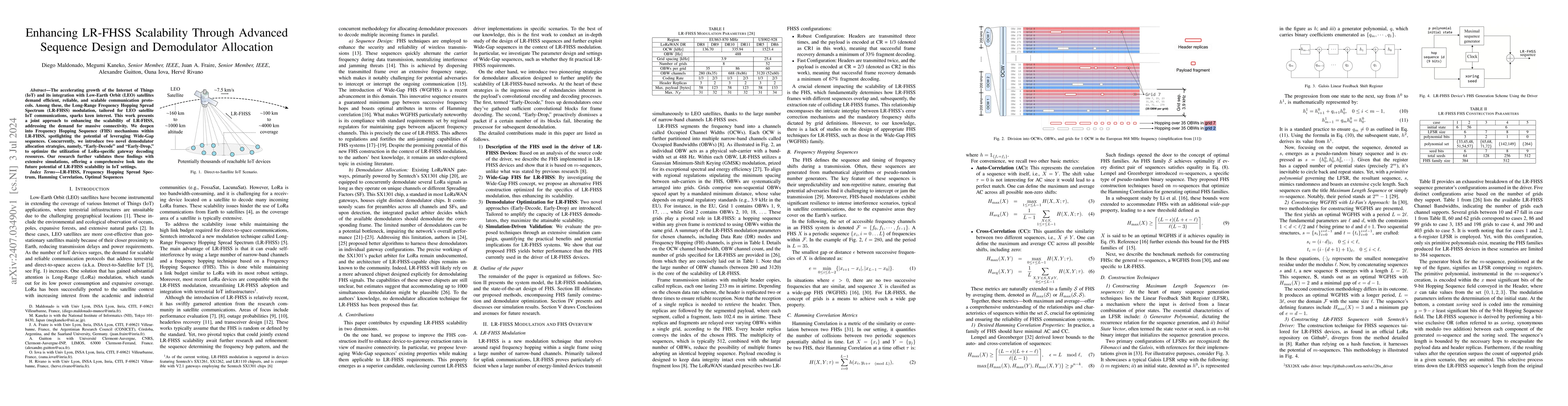 Thumbnail for Enhancing LR-FHSS Scalability Through Advanced Sequence Design and
  Demodulator Allocation