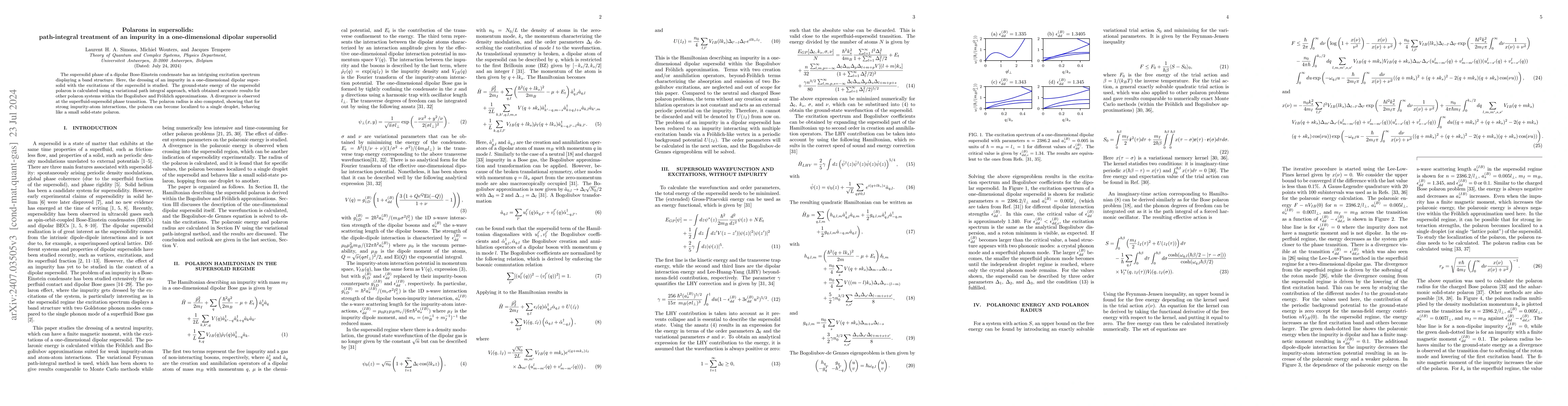 Thumbnail for Polarons in supersolids: path-integral treatment of an impurity in a
  one-dimensional dipolar supersolid