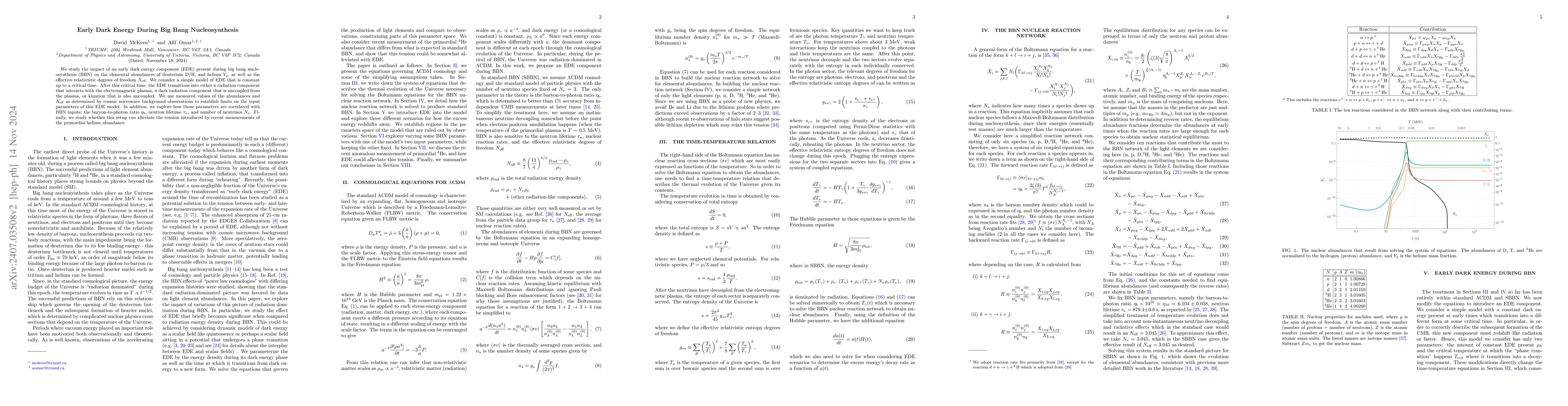 Thumbnail for Early Dark Energy During Big Bang Nucleosynthesis
