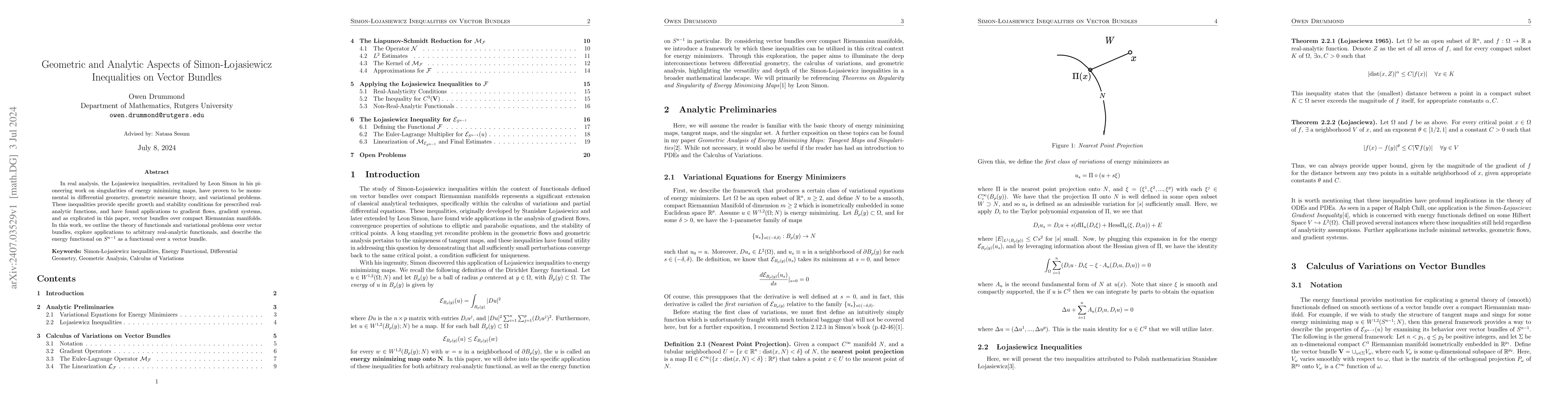Thumbnail for Geometric and Analytic Aspects of Simon-Lojasiewicz Inequalities on
  Vector Bundles