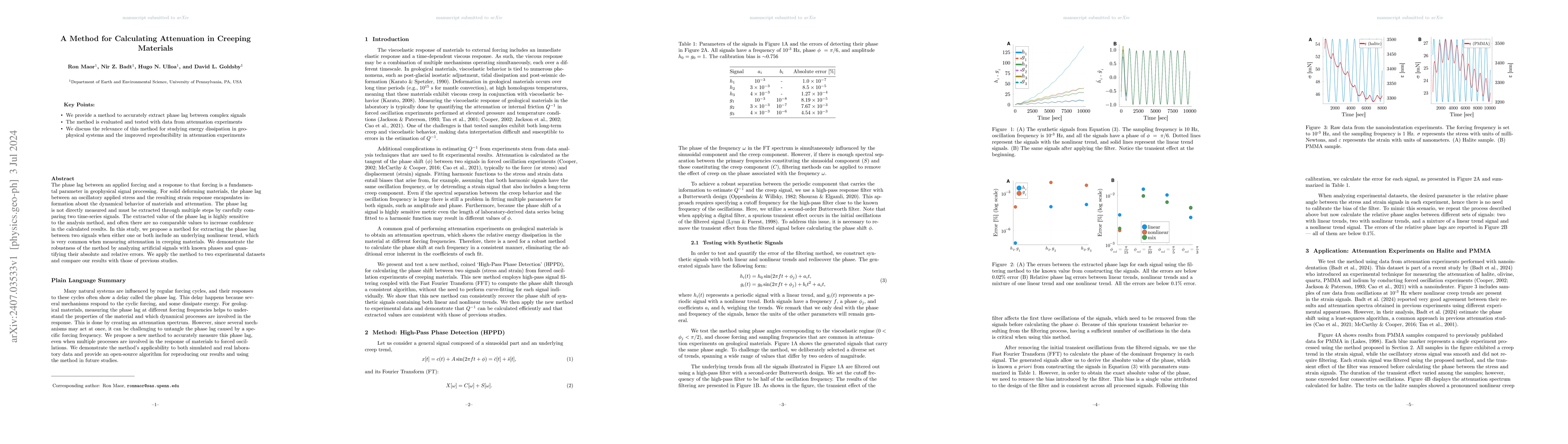 Thumbnail for A Method for Calculating Attenuation in Creeping Materials