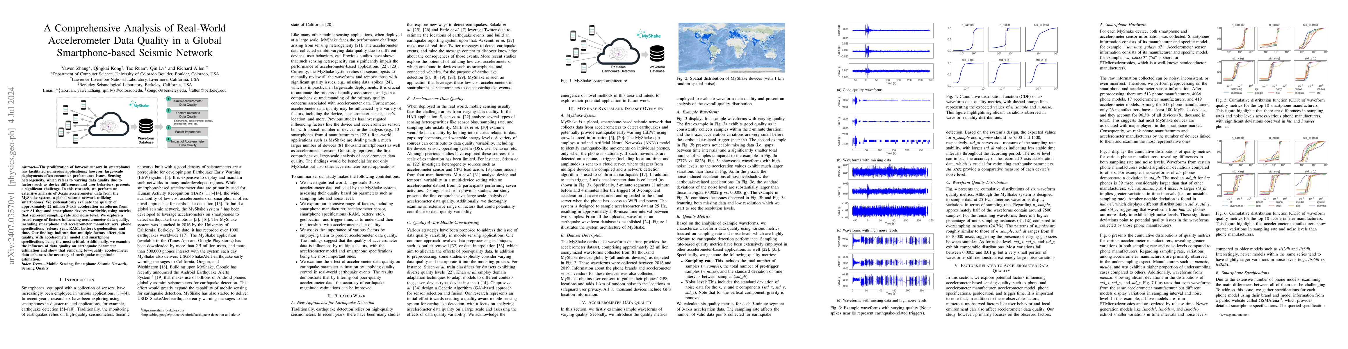 Thumbnail for A Comprehensive Analysis of Real-World Accelerometer Data Quality in a
  Global Smartphone-based Seismic Network