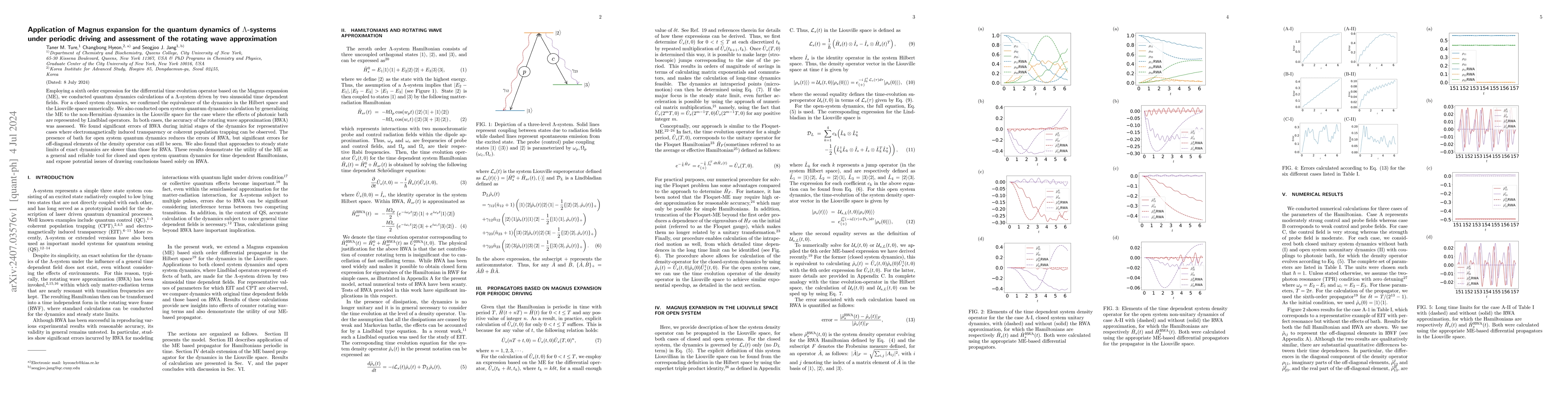 Thumbnail for Application of Magnus expansion for the quantum dynamics of
  $Λ$-systems under periodic driving and assessment of the rotating wave
  approximation