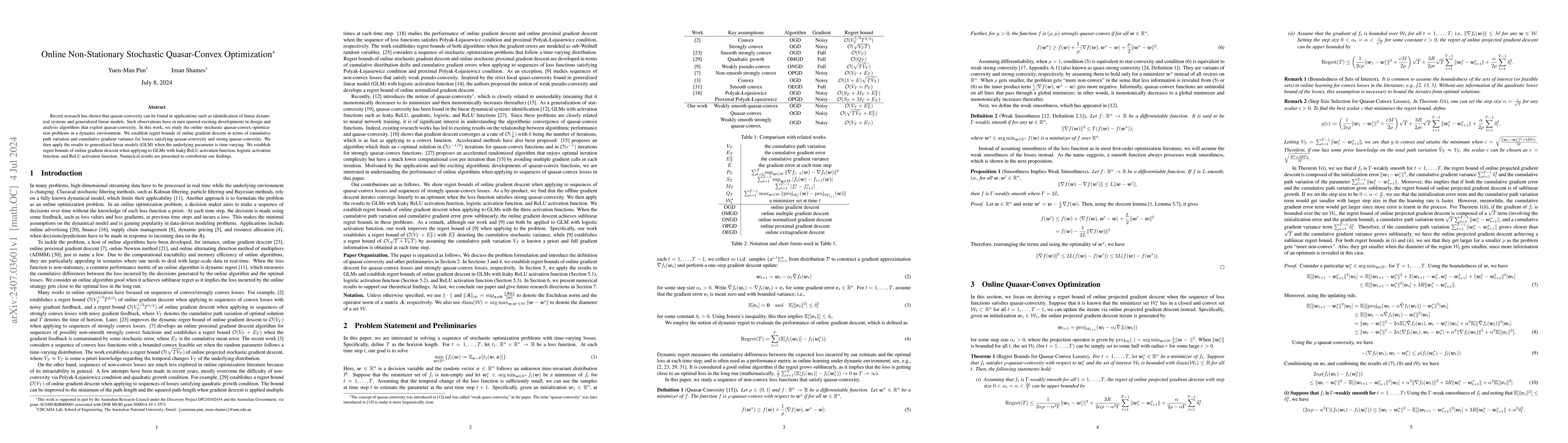 Thumbnail for Online Non-Stationary Stochastic Quasar-Convex Optimization