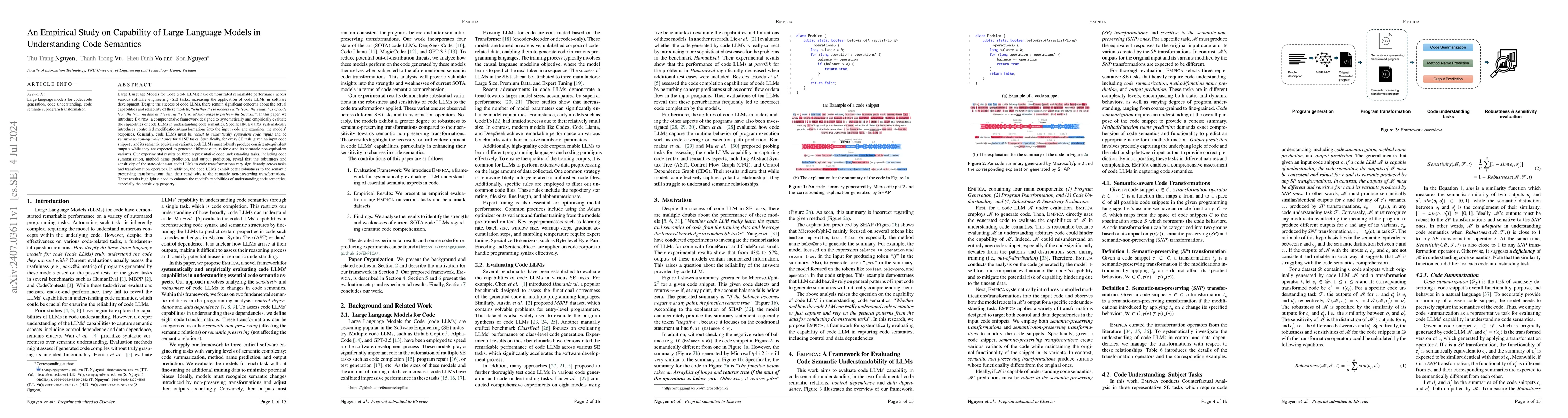 Thumbnail for An Empirical Study on Capability of Large Language Models in
  Understanding Code Semantics