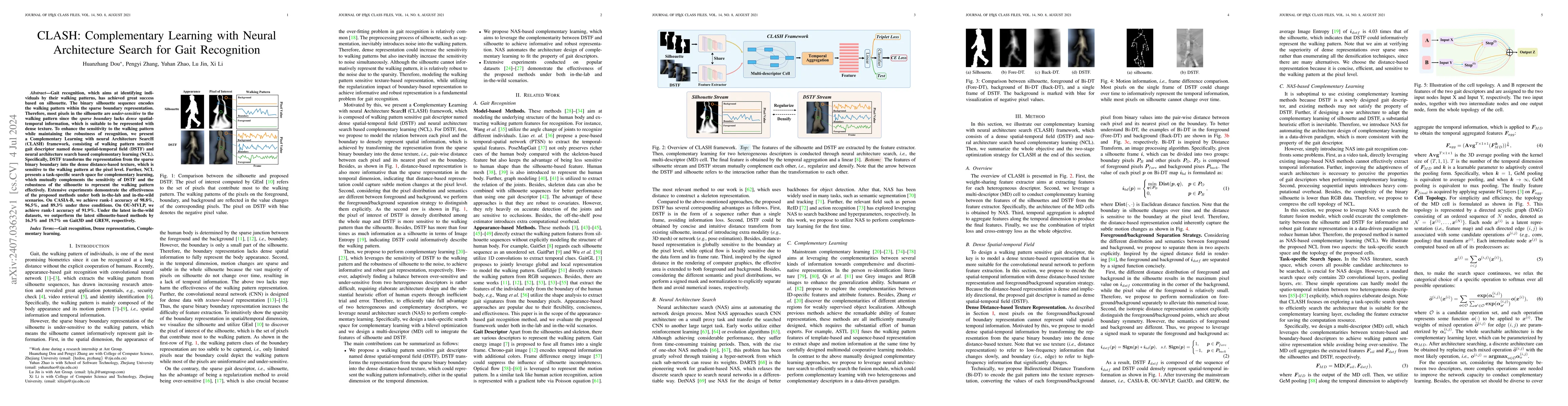 Thumbnail for CLASH: Complementary Learning with Neural Architecture Search for Gait
  Recognition