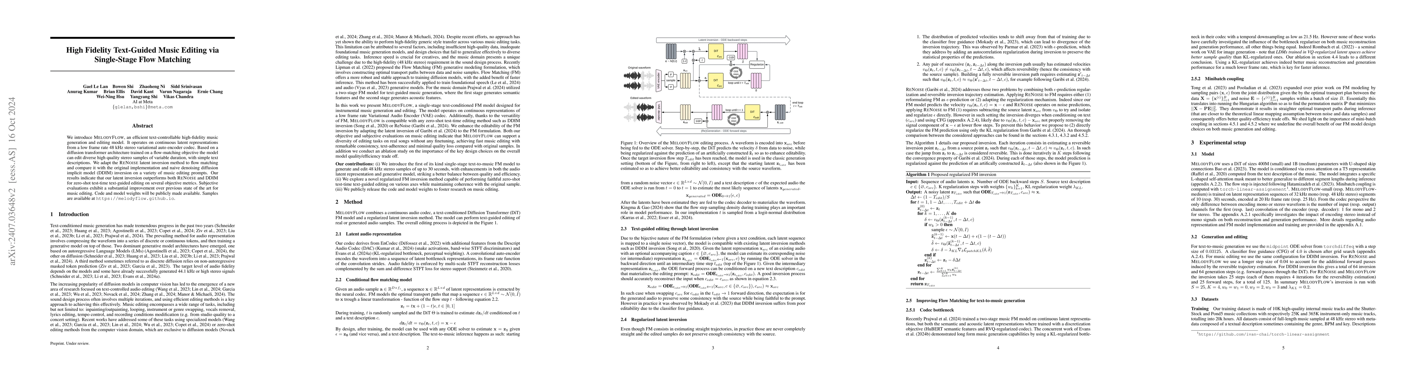 Thumbnail for High Fidelity Text-Guided Music Editing via Single-Stage Flow Matching