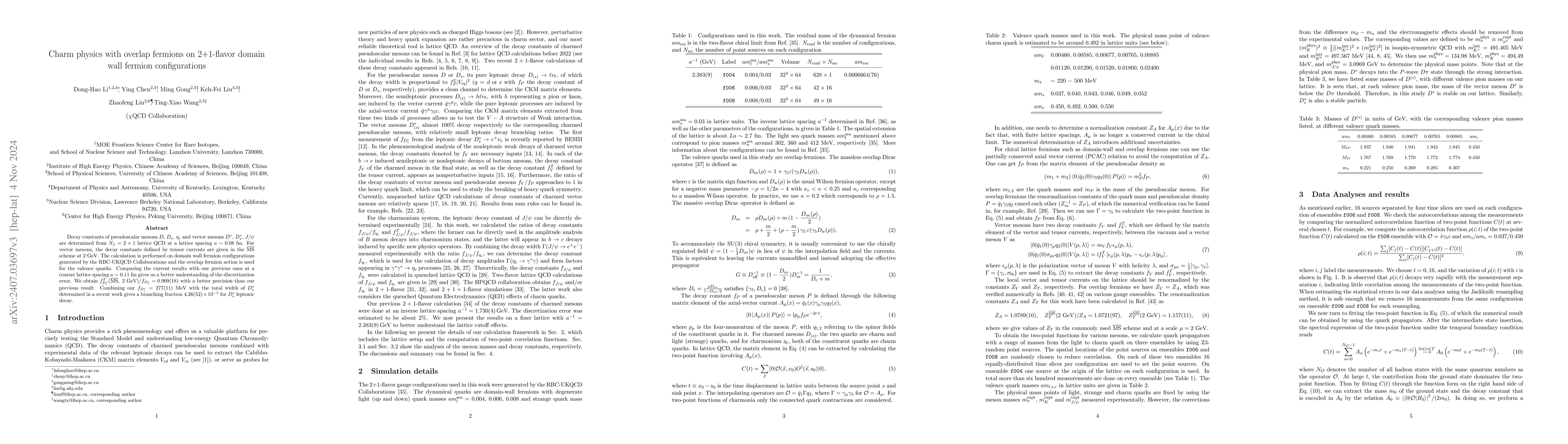 Thumbnail for Charm physics with overlap fermions on 2+1-flavor domain wall fermion
  configurations