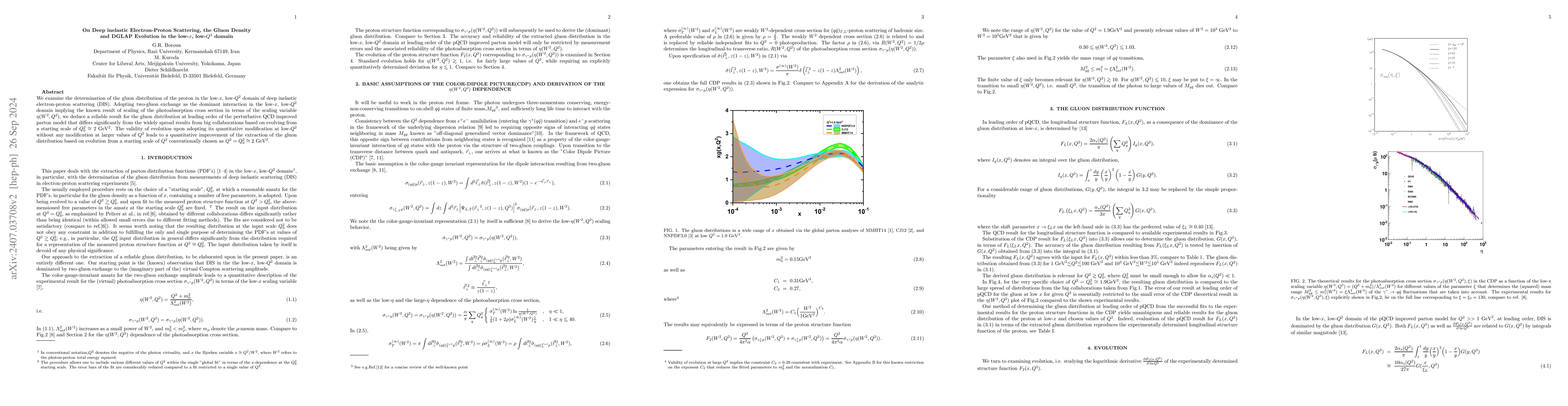 Thumbnail for On Deep inelastic Electron-Proton Scattering, the Gluon Density and
  DGLAP Evolution in the low-$x$, low-$Q^2$ domain