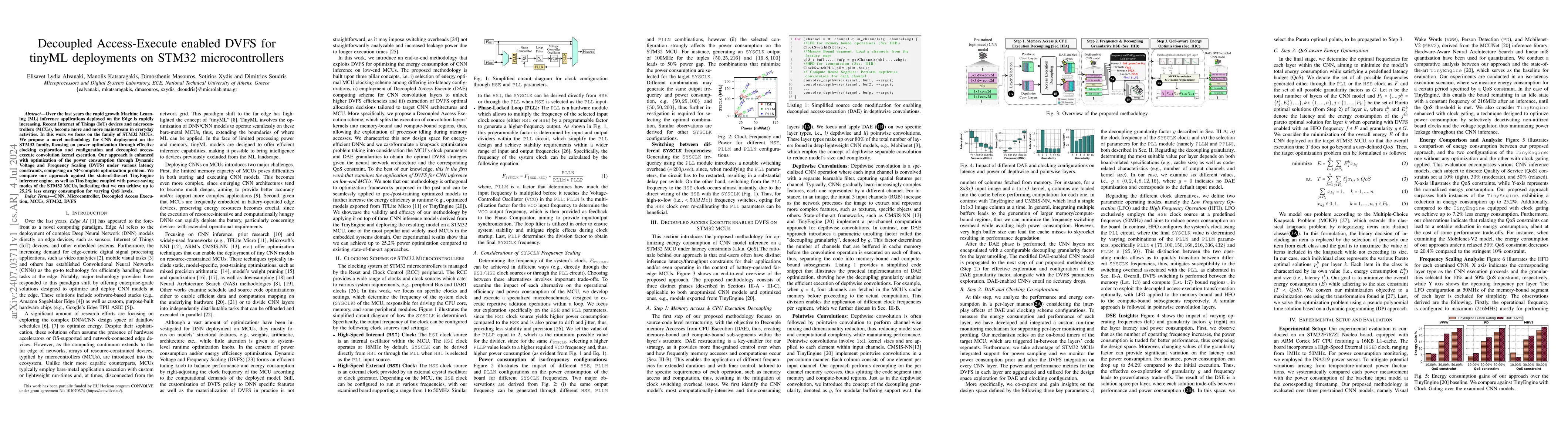 Thumbnail for Decoupled Access-Execute enabled DVFS for tinyML deployments on STM32
  microcontrollers