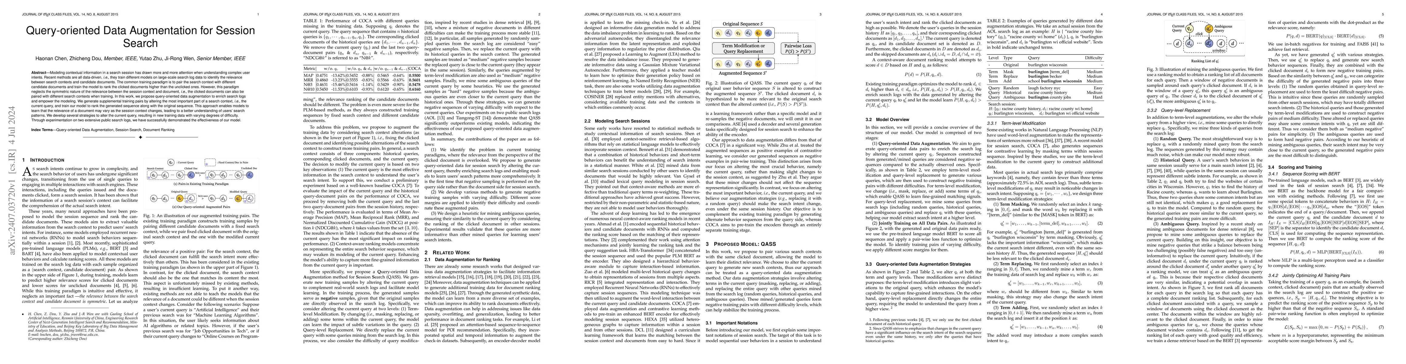 Thumbnail for Query-oriented Data Augmentation for Session Search