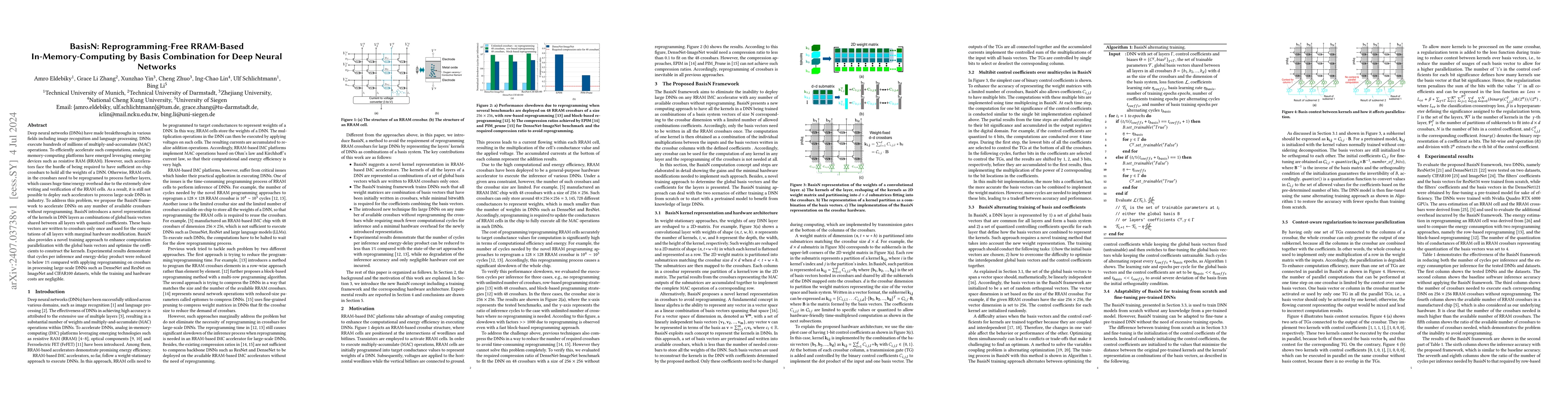 Thumbnail for BasisN: Reprogramming-Free RRAM-Based In-Memory-Computing by Basis
  Combination for Deep Neural Networks