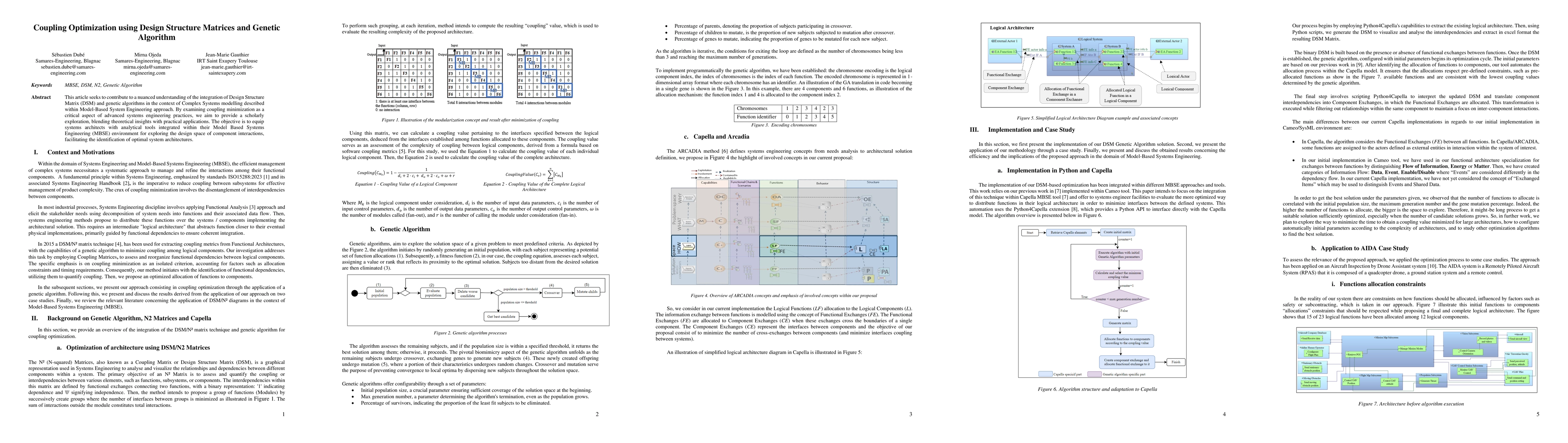 Thumbnail for Coupling Optimization using Design Structure Matrices and Genetic
  Algorithm