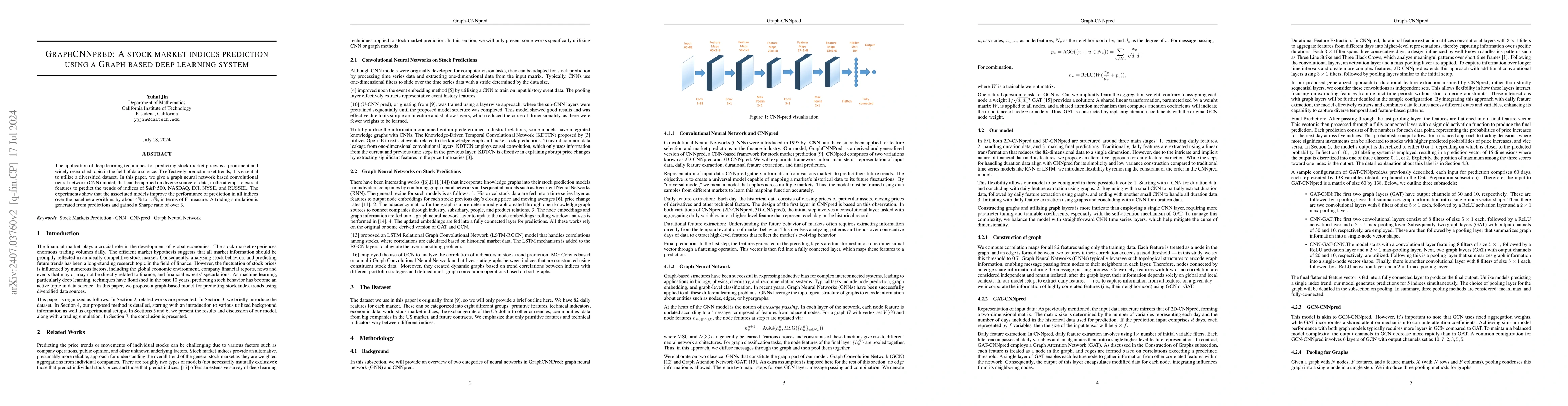 Thumbnail for GraphCNNpred: A stock market indices prediction using a Graph based deep
  learning system