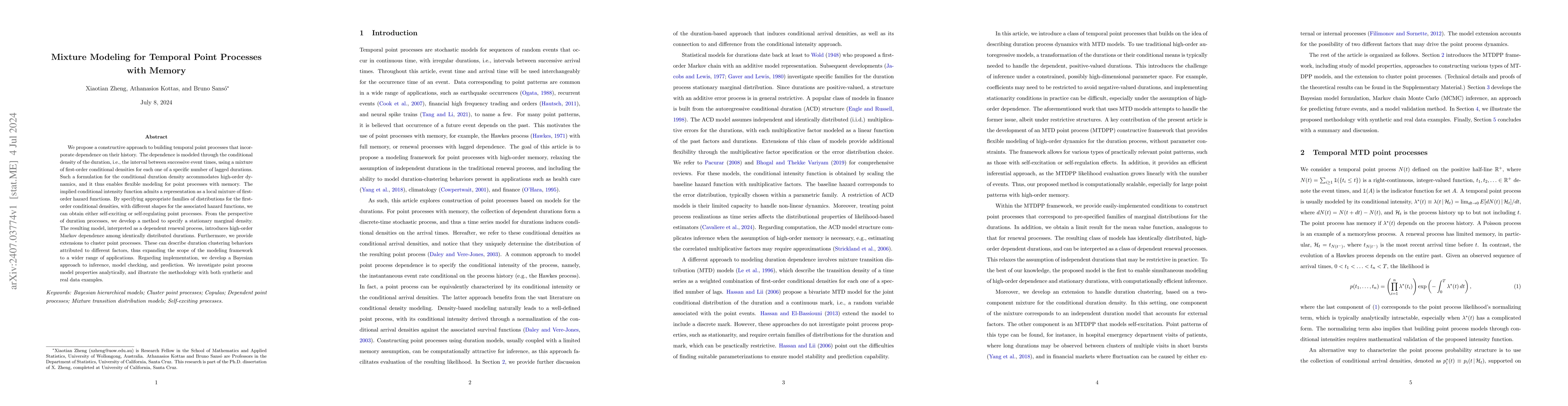 Thumbnail for Mixture Modeling for Temporal Point Processes with Memory