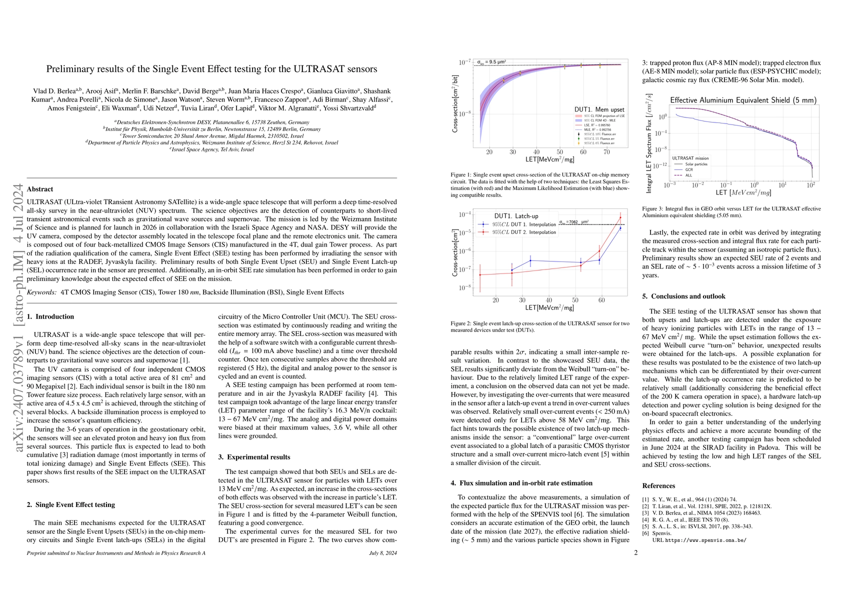 Thumbnail for Preliminary results of the Single Event Effect testing for the ULTRASAT
  sensors
