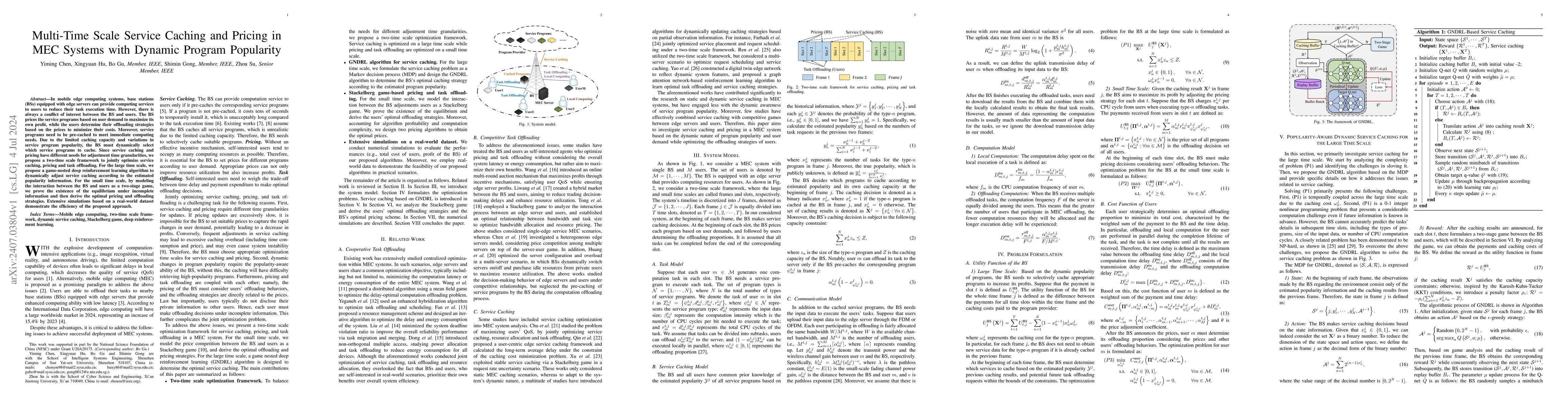 Thumbnail for Multi-Time Scale Service Caching and Pricing in MEC Systems with Dynamic
  Program Popularity