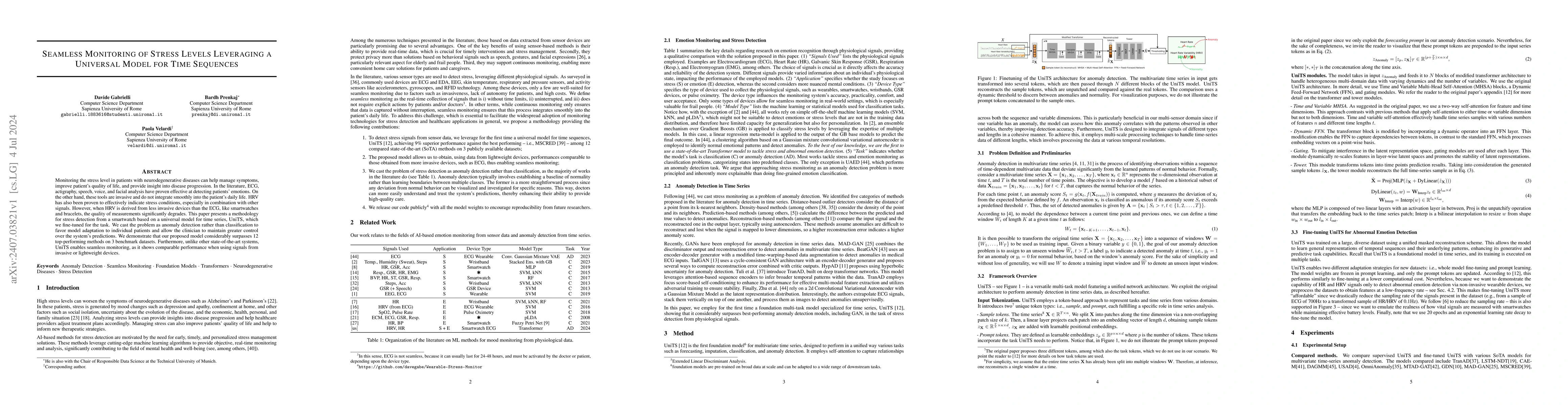 Thumbnail for Seamless Monitoring of Stress Levels Leveraging a Universal Model for
  Time Sequences
