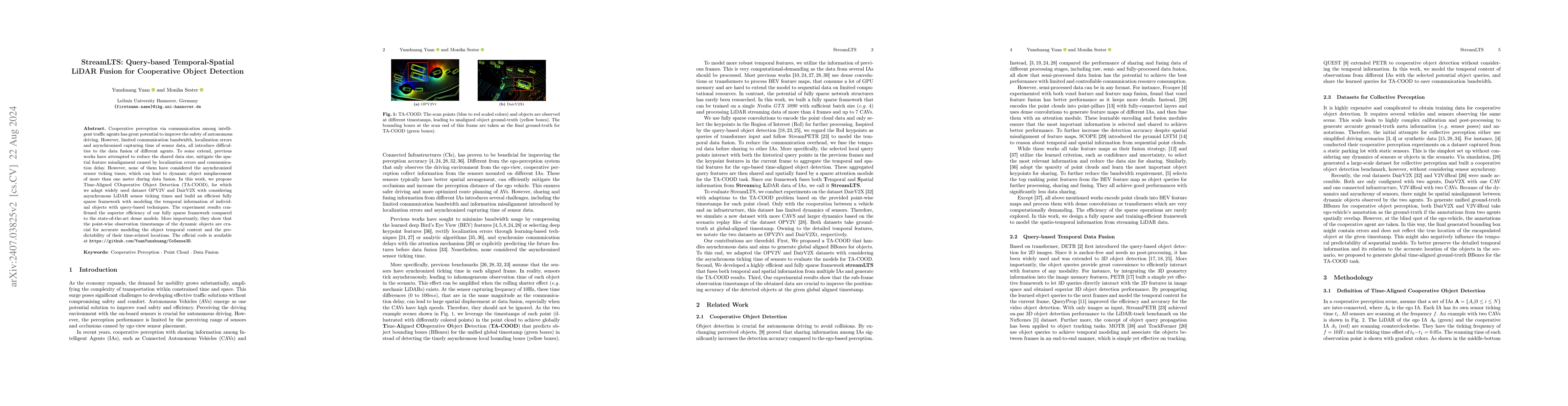 Thumbnail for StreamLTS: Query-based Temporal-Spatial LiDAR Fusion for Cooperative
  Object Detection