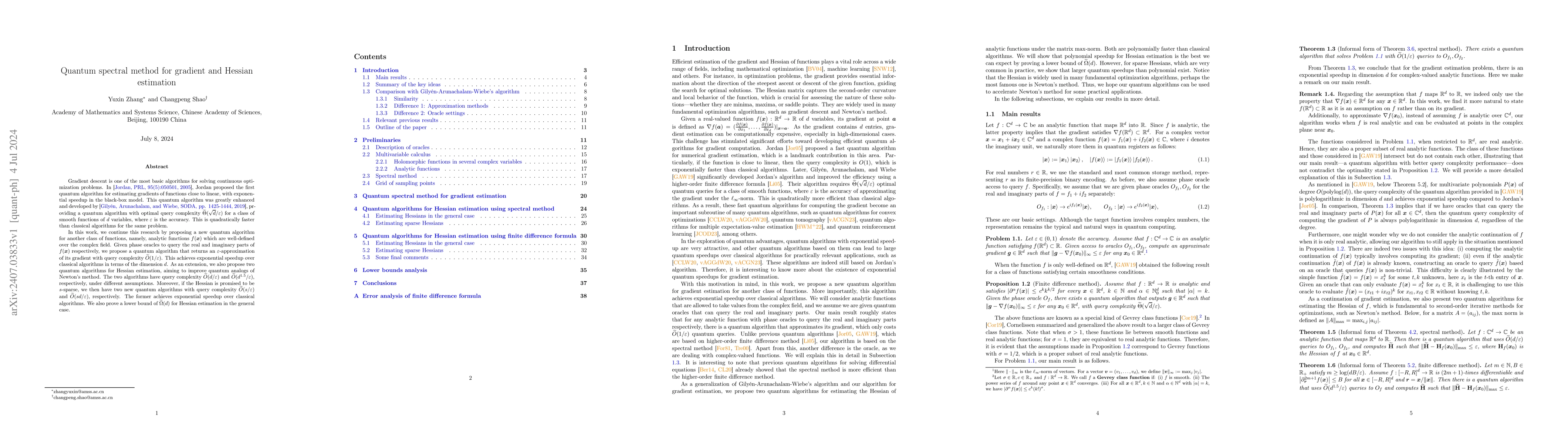 Thumbnail for Quantum spectral method for gradient and Hessian estimation