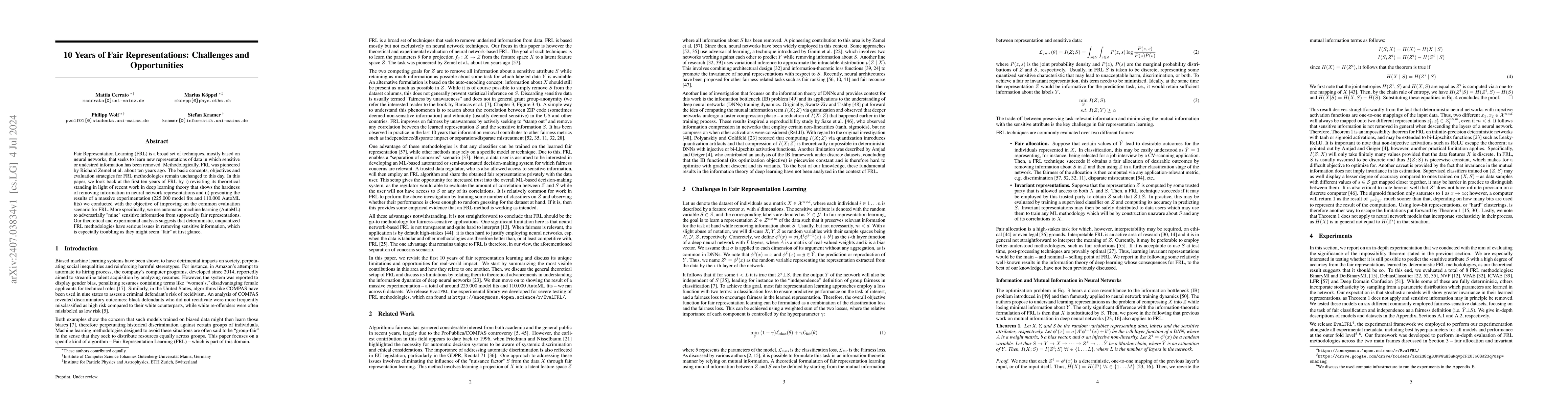 Thumbnail for 10 Years of Fair Representations: Challenges and Opportunities
