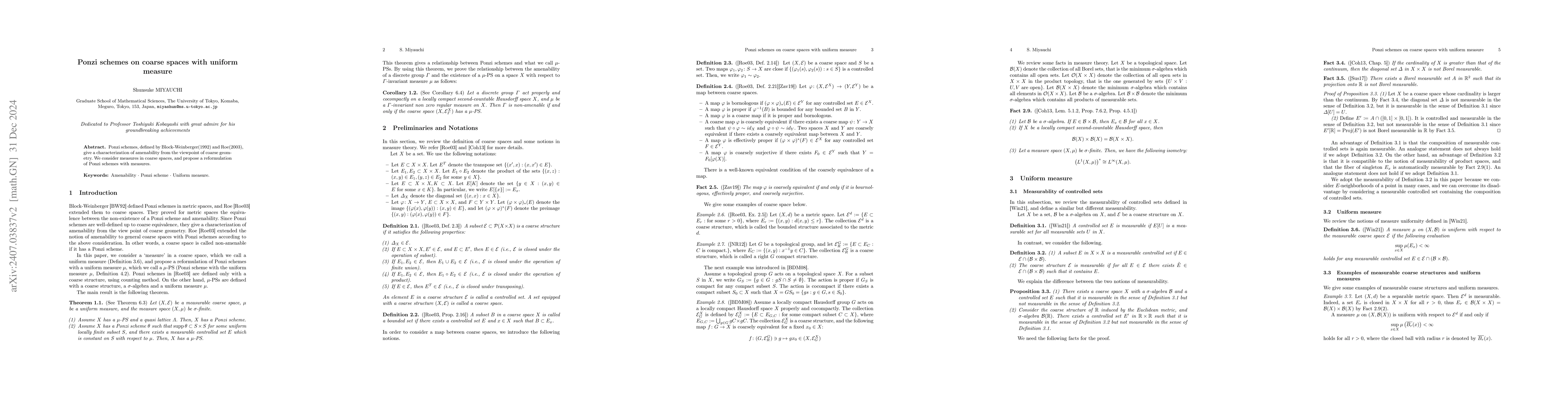 Thumbnail for Ponzi schemes on coarse spaces with uniform measure