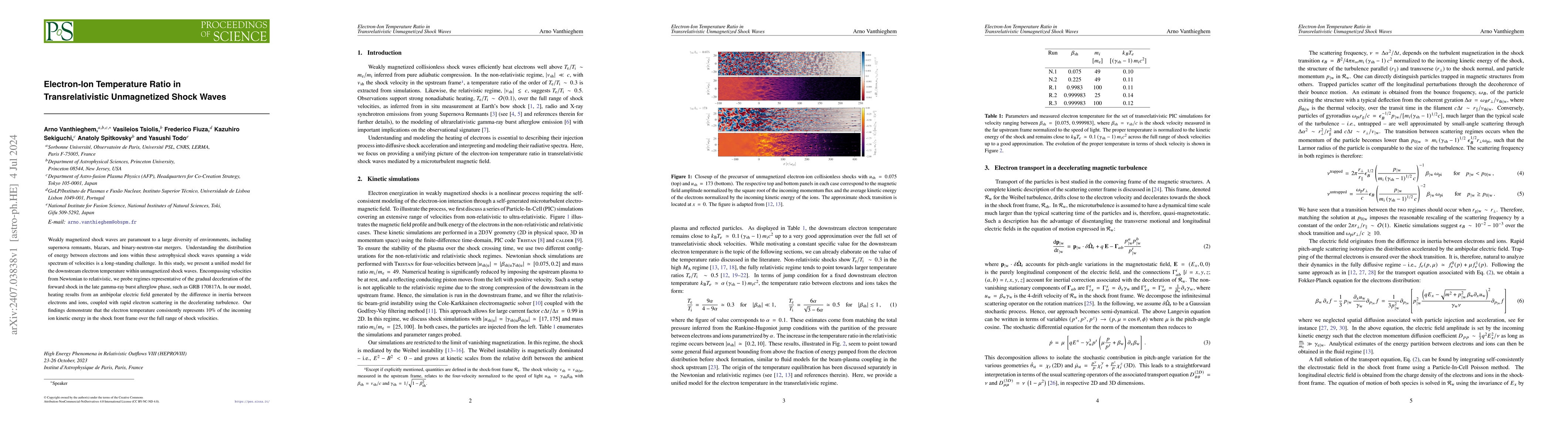 Thumbnail for Electron-Ion Temperature Ratio in Transrelativistic Unmagnetized Shock
  Waves