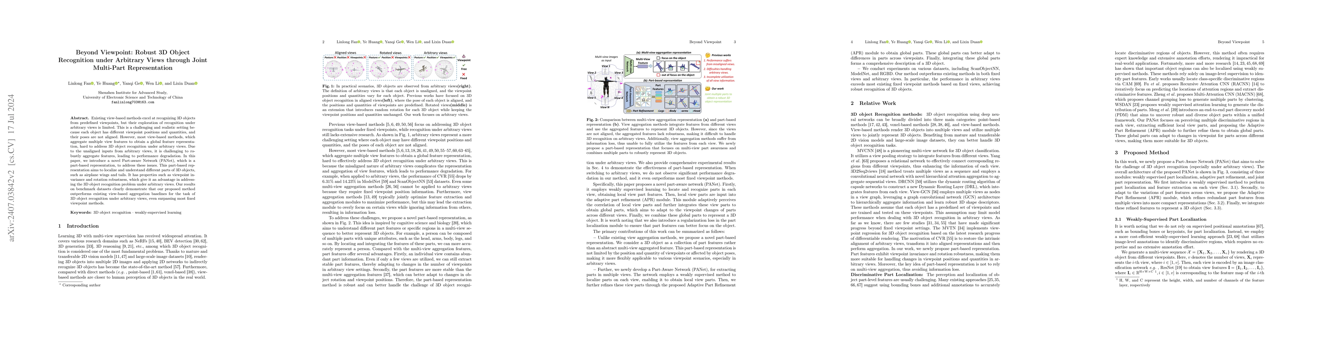 Thumbnail for Beyond Viewpoint: Robust 3D Object Recognition under Arbitrary Views
  through Joint Multi-Part Representation