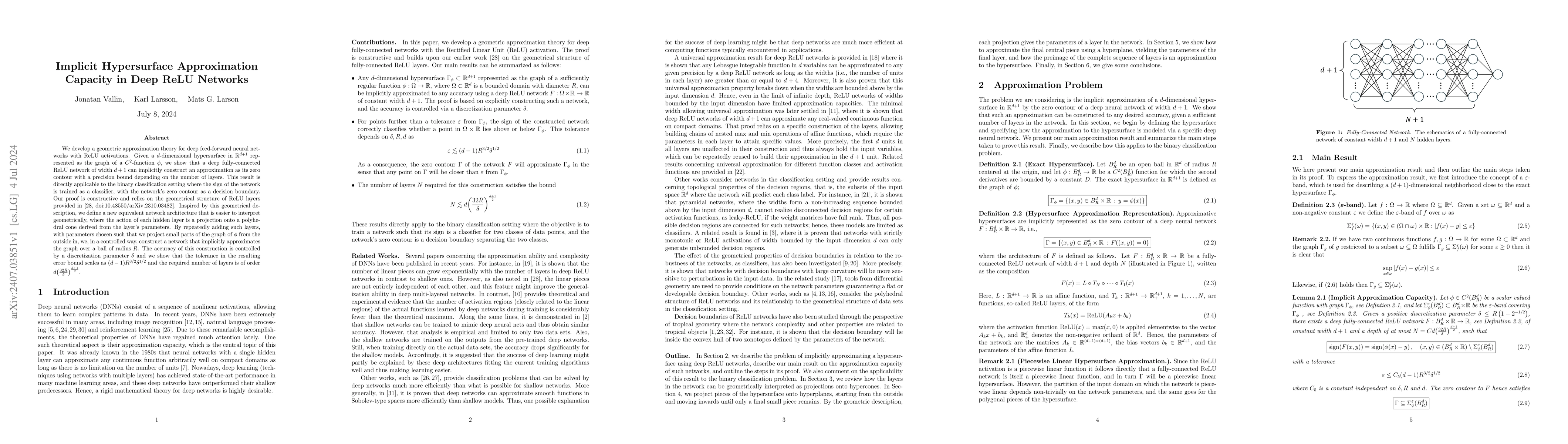 Thumbnail for Implicit Hypersurface Approximation Capacity in Deep ReLU Networks