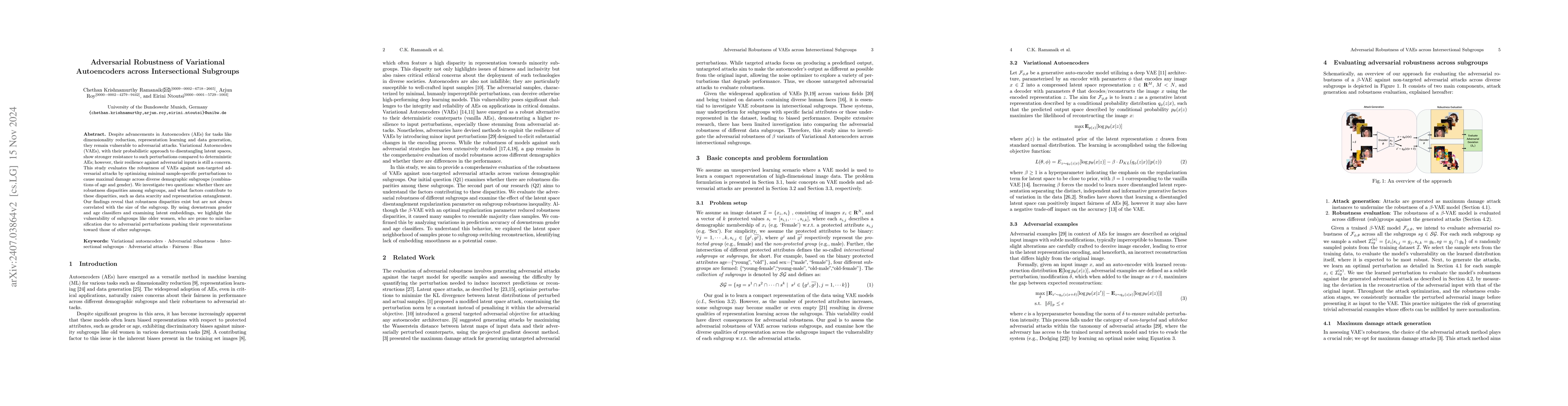 Thumbnail for Adversarial Robustness of VAEs across Intersectional Subgroups