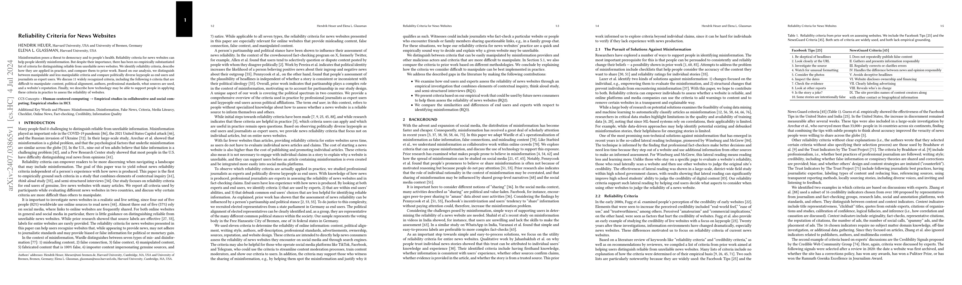 Thumbnail for Reliability Criteria for News Websites