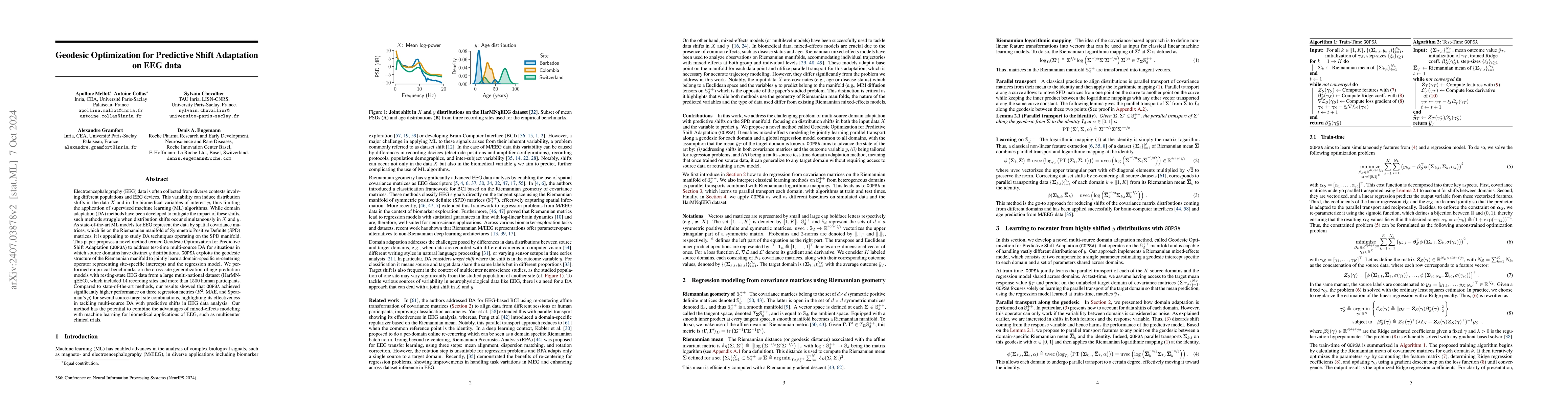 Thumbnail for Geodesic Optimization for Predictive Shift Adaptation on EEG data
