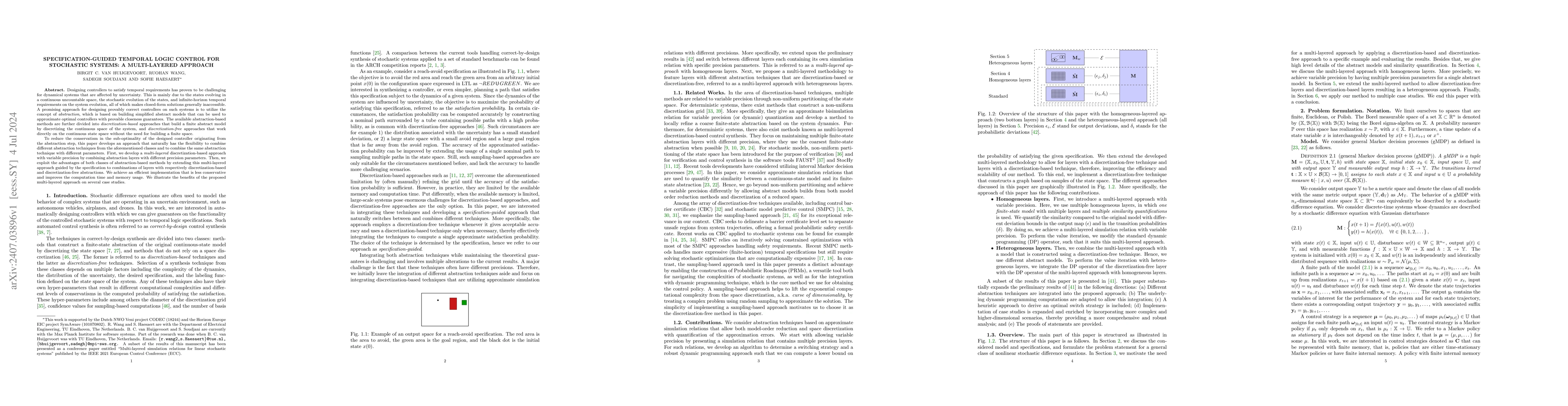 Thumbnail for Specification-guided temporal logic control for stochastic systems: a
  multi-layered approach
