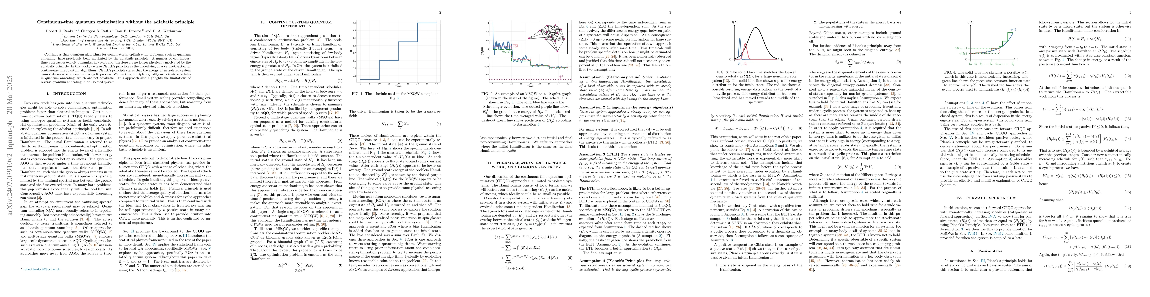 Thumbnail for Continuous-time quantum optimisation without the adiabatic principle