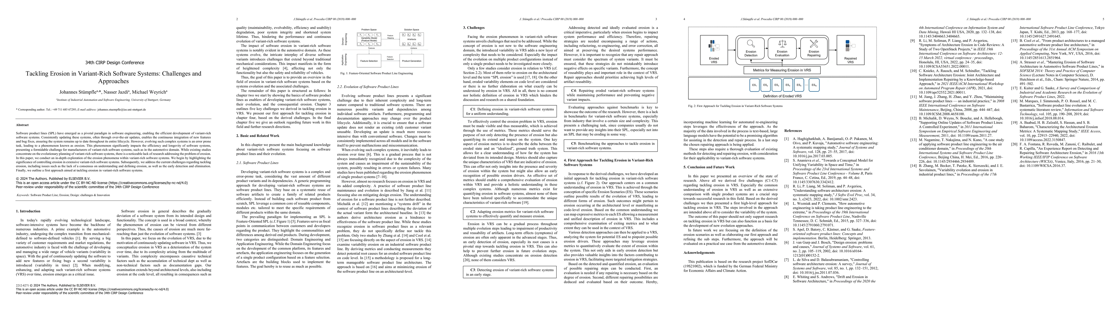 Thumbnail for Tackling Erosion in Variant-Rich Software Systems: Challenges and
  Approaches