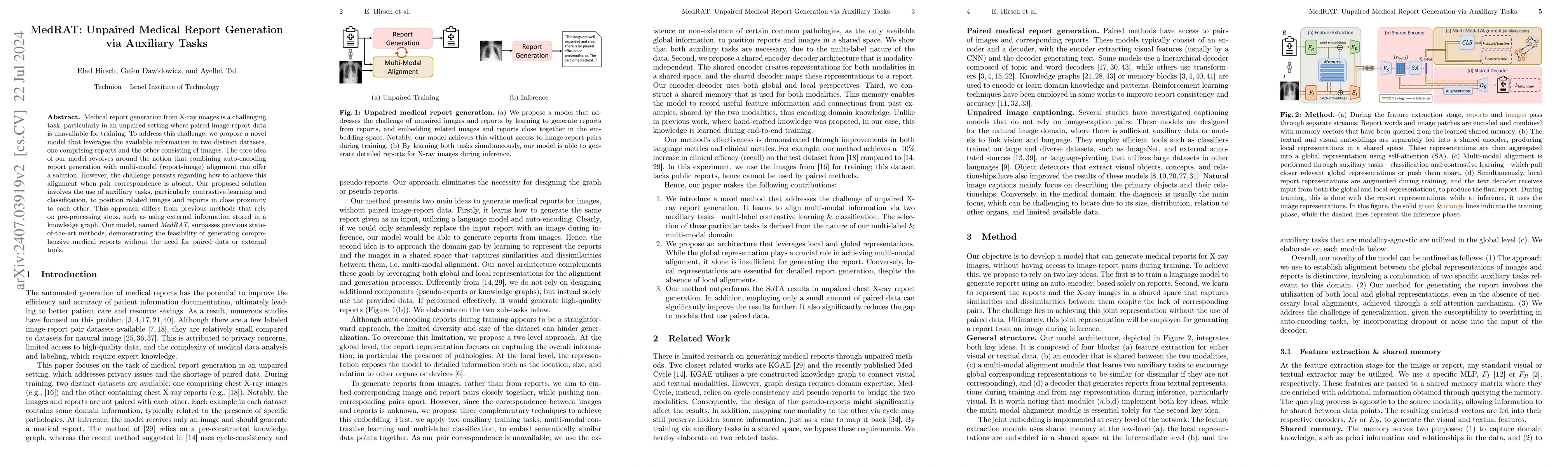 Thumbnail for MedRAT: Unpaired Medical Report Generation via Auxiliary Tasks