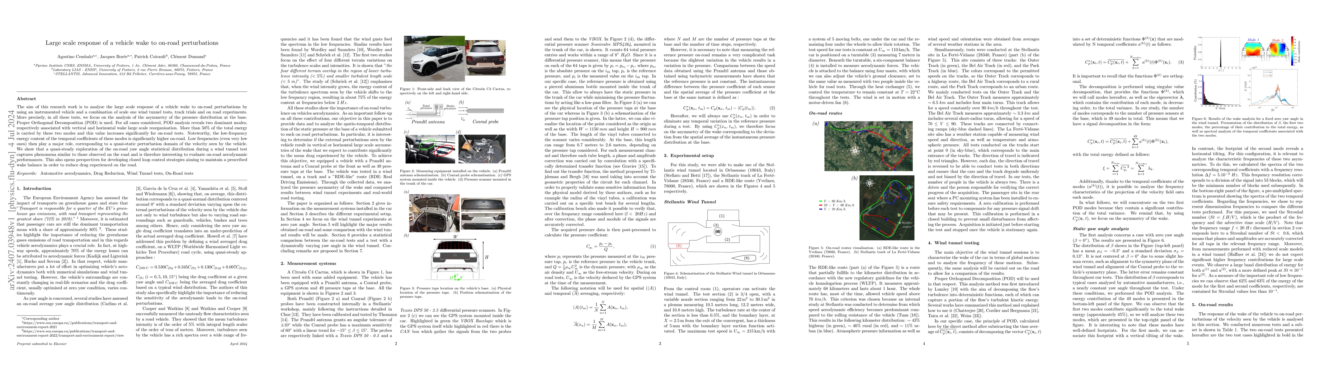 Thumbnail for Large scale response of a vehicle wake to on-road perturbations