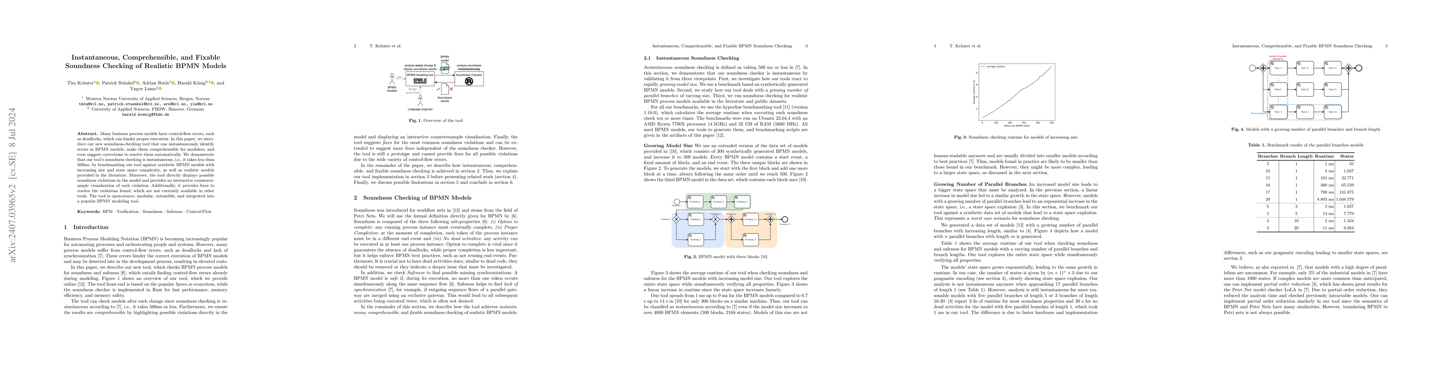 Thumbnail for Instantaneous, Comprehensible, and Fixable Soundness Checking of
  Realistic BPMN Models