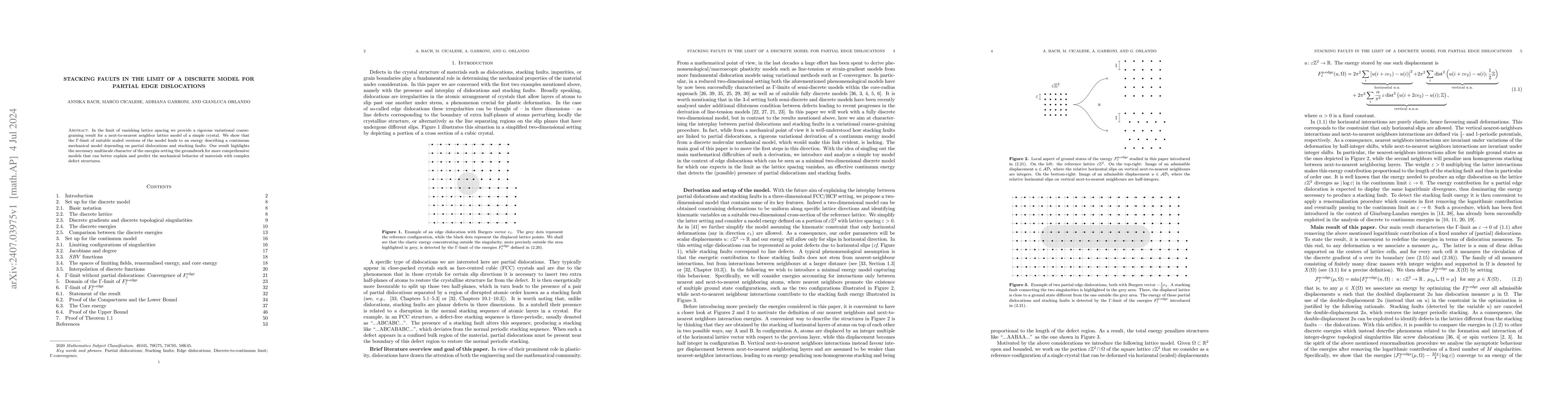 Thumbnail for Stacking faults in the limit of a discrete model for partial edge
  dislocations