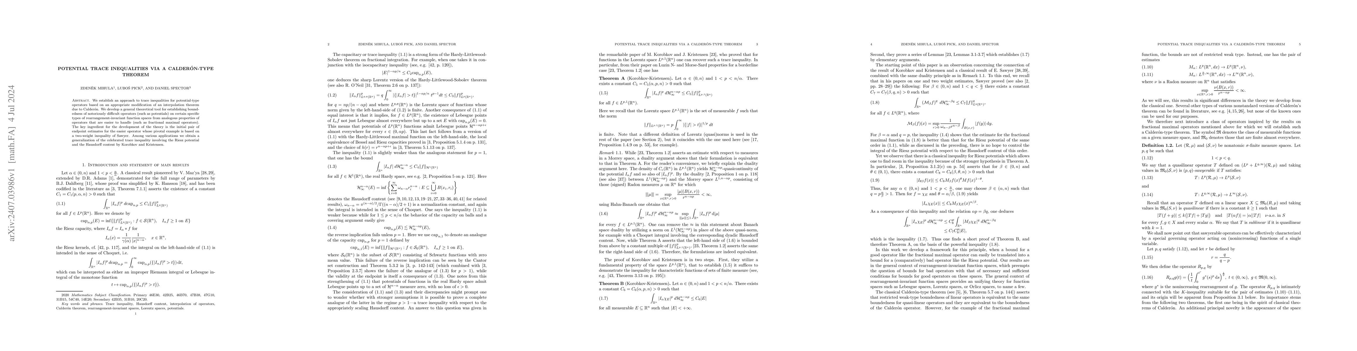 Thumbnail for Potential trace inequalities via a Calderón-type theorem