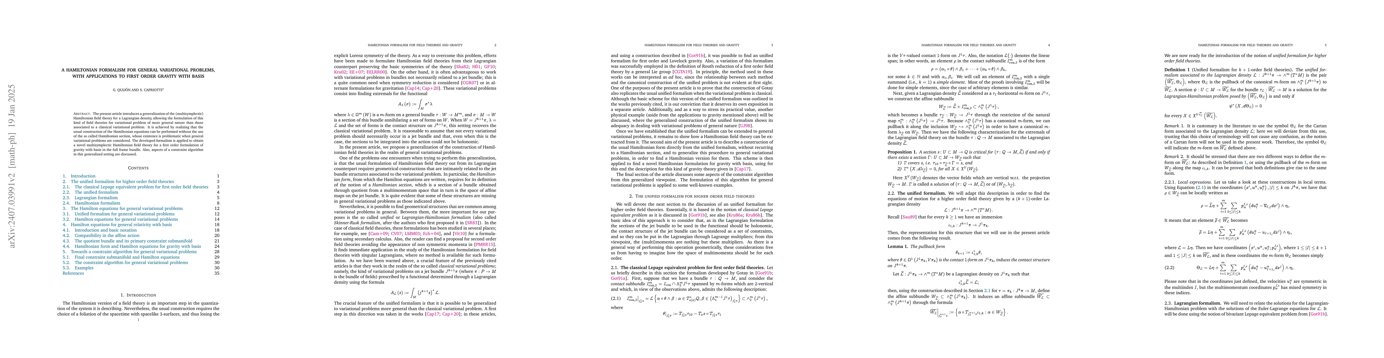 Thumbnail for Hamiltonian formalism for general variational problems