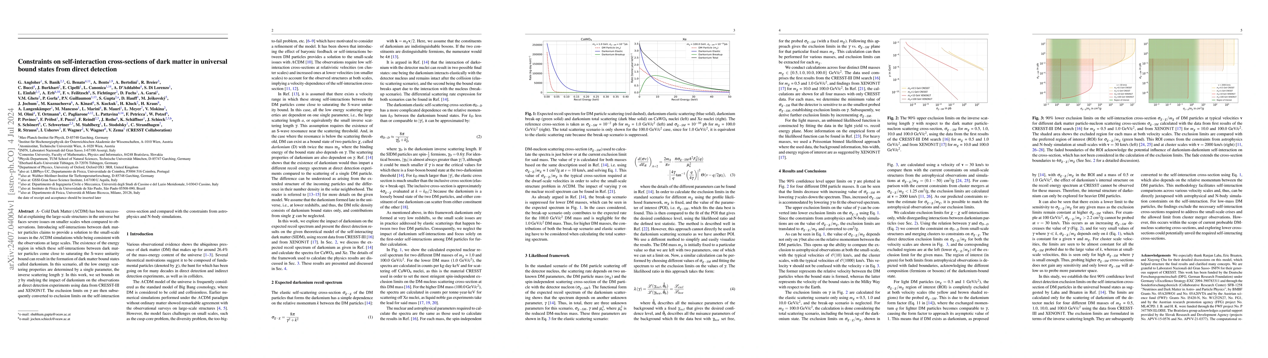 Thumbnail for Constraints on self-interaction cross-sections of dark matter in
  universal bound states from direct detection