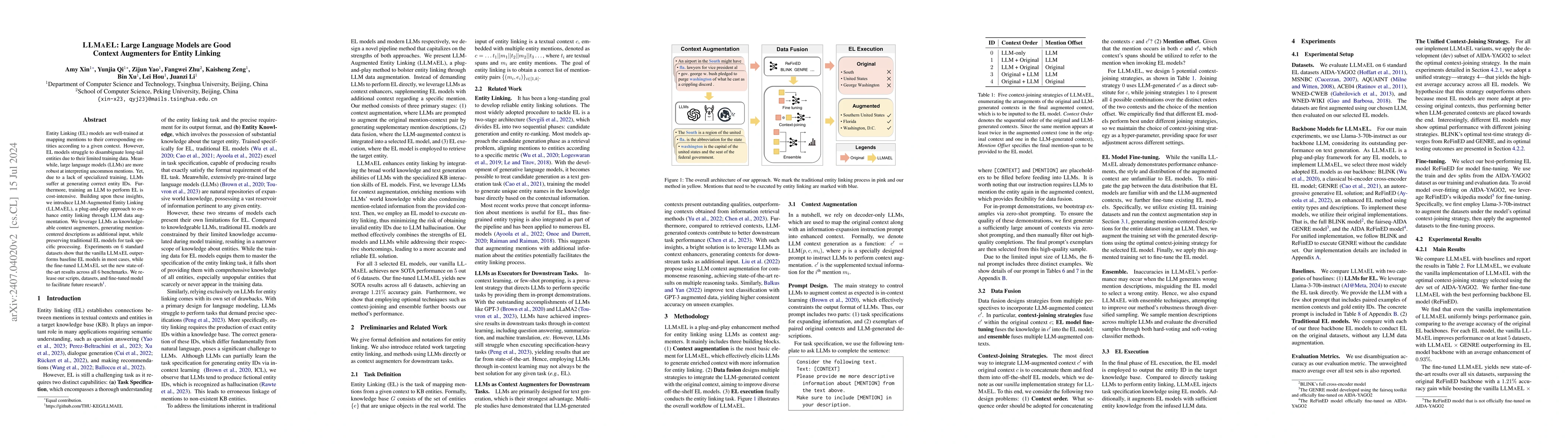 Thumbnail for LLMAEL: Large Language Models are Good Context Augmenters for Entity
  Linking