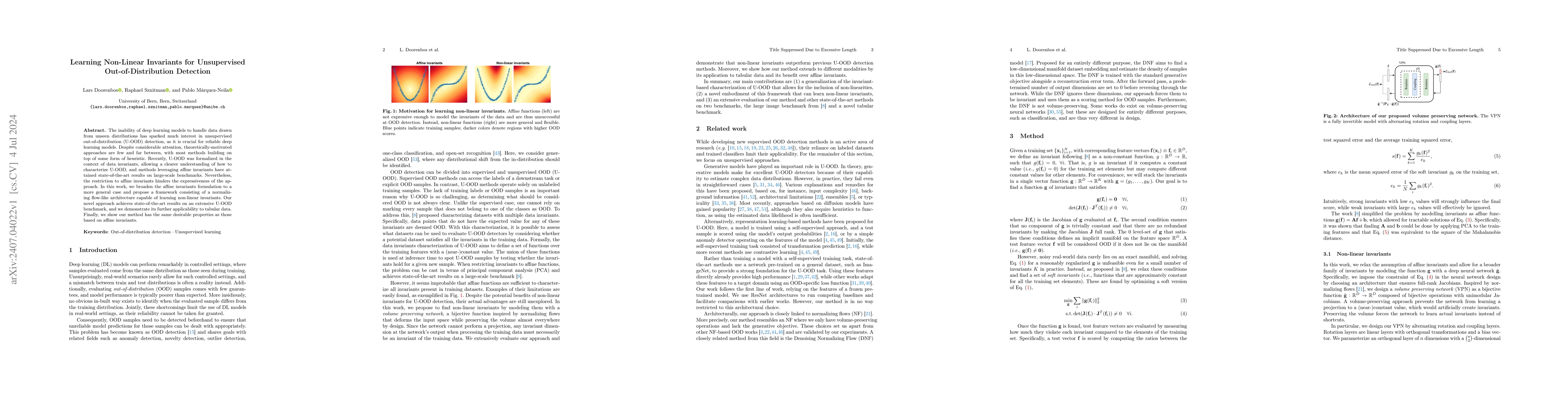 Thumbnail for Learning Non-Linear Invariants for Unsupervised Out-of-Distribution
  Detection