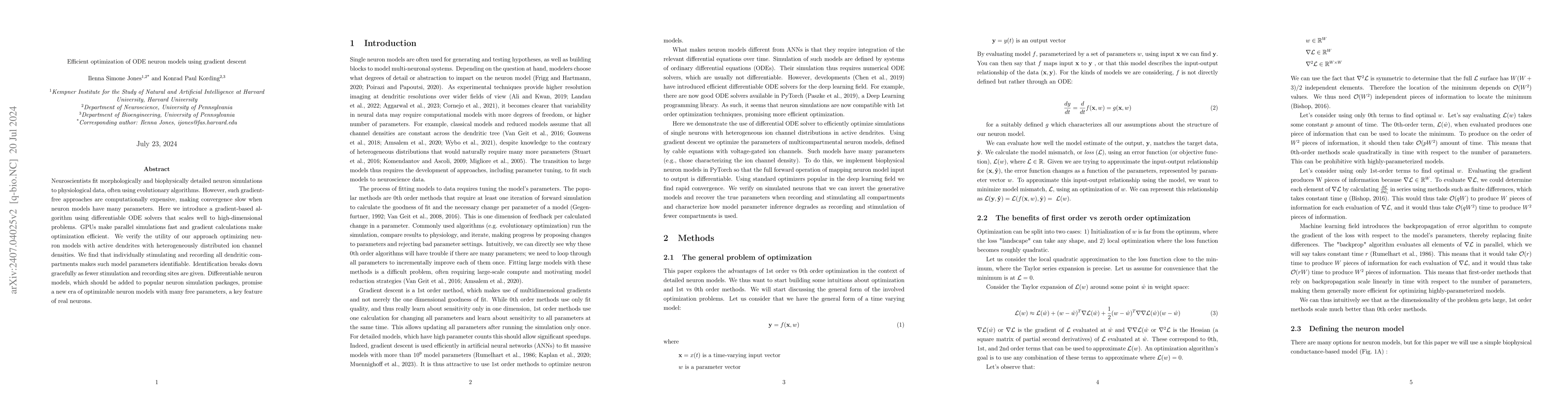 Thumbnail for Efficient optimization of ODE neuron models using gradient descent