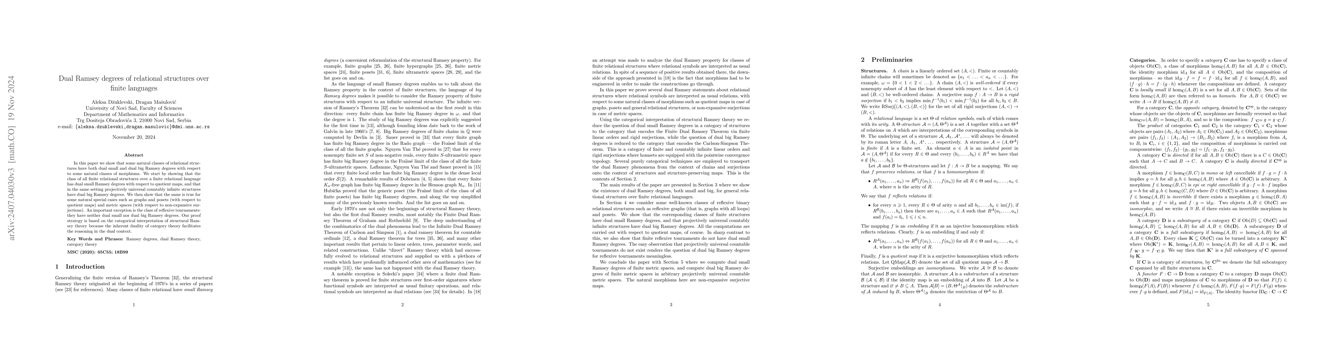 Thumbnail for Dual Ramsey degrees of relational structures over finite languages