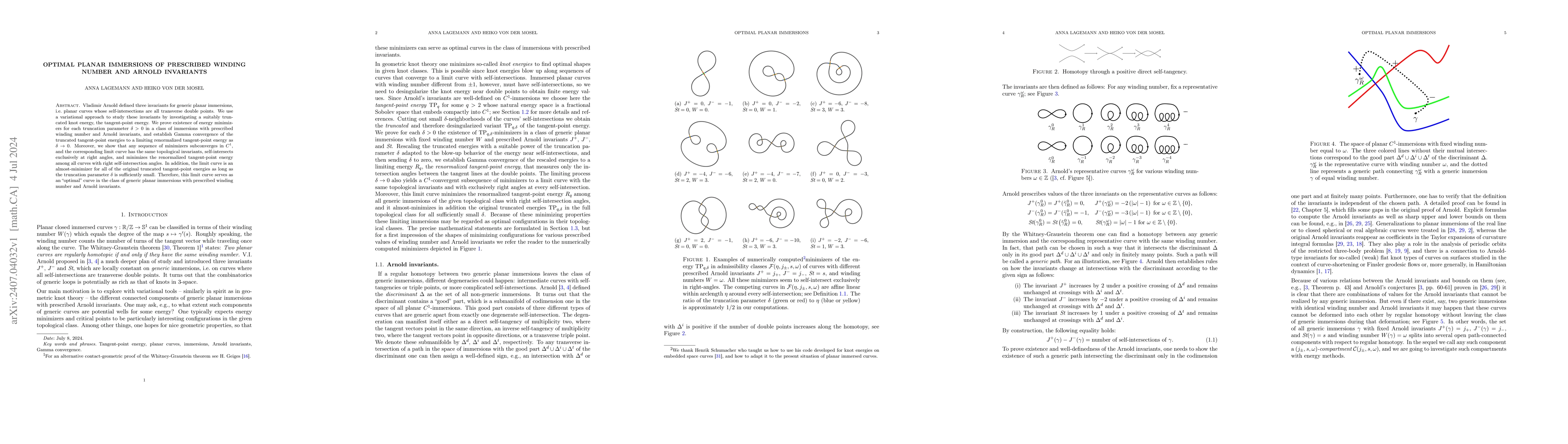Thumbnail for Optimal planar immersions of prescribed winding number and Arnold
  invariants