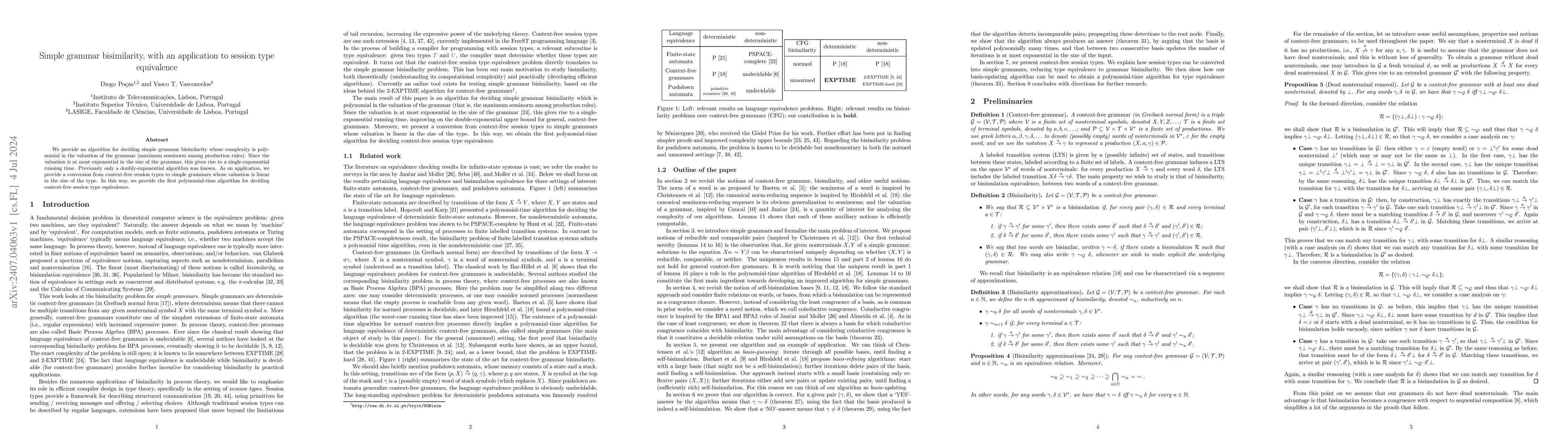 Thumbnail for Simple grammar bisimilarity, with an application to session type
  equivalence