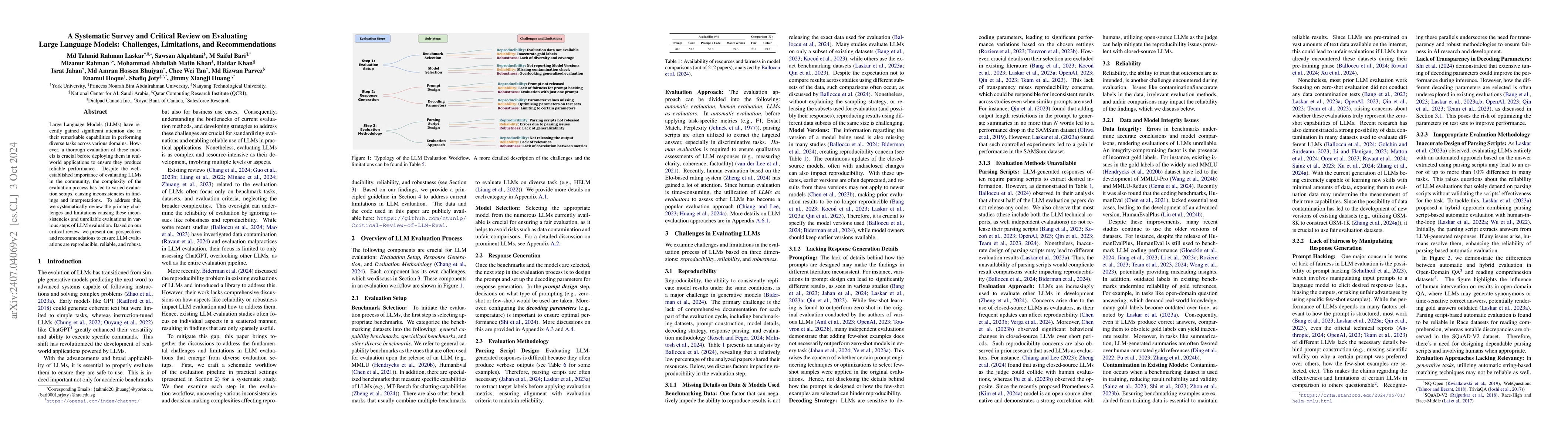 Thumbnail for A Systematic Survey and Critical Review on Evaluating Large Language
  Models: Challenges, Limitations, and Recommendations